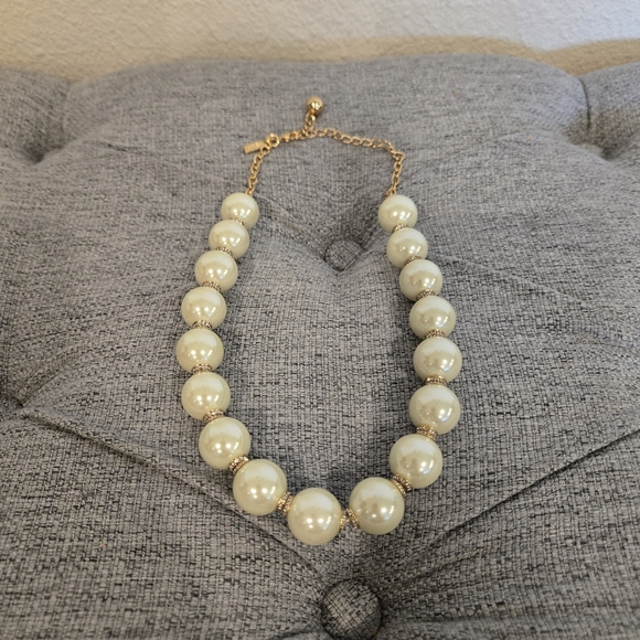 Kate Spade Pearls Of Wisdom Chunky Pearl Necklace With Pave Crystals - Picture 4 of 6